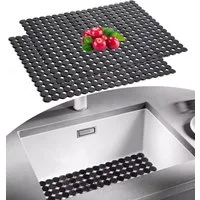 FELIXLEO Abtropfmatte 2er Set Spülbeckenmatte 30x40 cm PVC zuschneidbar Schutz.