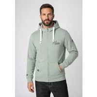 Eight2Nine Kapuzensweatjacke Herren Sweatjacke mit Mini Küstenprint Sweatshirtjacke, Kapuzenpullover