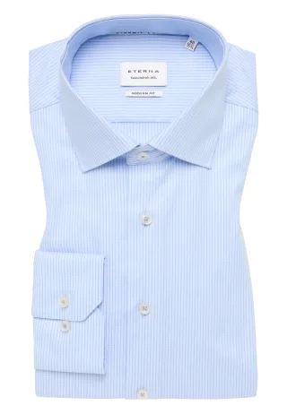 ETERNA - Dynamic Cotton Fischgrat Langarm hellblau - Gr. - 42/Langarm - 65cm
