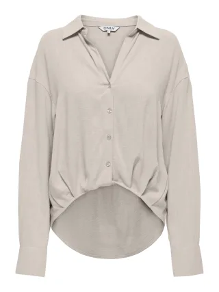 ONLY - ONLSIESTA L/S LINEN BL BALLOON SHIRT PNT Moonbeam - Gr. - S