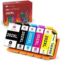 Toner Kingdom Druckerpatronen für Epson 202 XXL Expression Premium XP 6000 6005 6100 Tintenpatrone (5er Pack Druckerpatronen 202 202XL kompatibel mit Epson XP-6005 6105 6100 6000, 500-tlg)