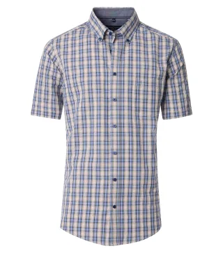 CASAMODA - Freizeithemd Kurzarm blau - Gr. - 4XL