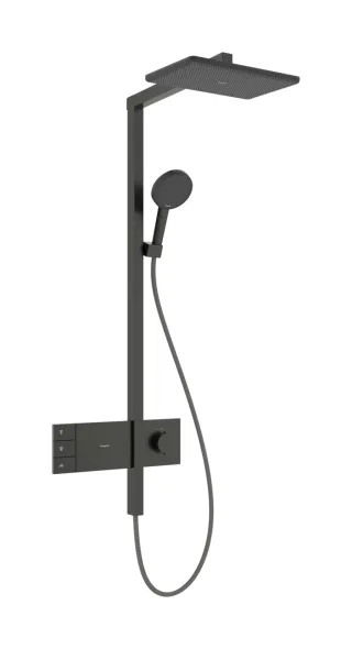Hansgrohe Showerpipe Raindance Alive Q 210/340 2jet EcoSmart Thermostat brushed black chrome , 245 24591340