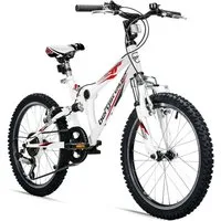bergsteiger Mountainbike Montreal 20, 24 Zoll Kinderfahrrad, 6 - 13 Jahre, Mädchen, Jungen, 6 Gang Shimano Tourney RD-TY21 Schaltwerk, Kettenschaltung, Scheibenbremse, V-Brake