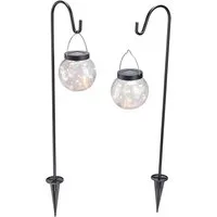 esotec LED Solarleuchte Dekorative Solar Hängeleuchten "Smart Globe", 2er Set
