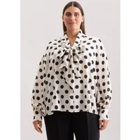 seidensticker Rüschenbluse Schwarze Rose 1/1 Binderkragen Druck