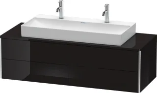 Duravit XSquare Konsolenwaschtischunterbau wandhängend Schwarz Hochglanz 1400x548x400 mm - XS4915M40 XS4915M4040