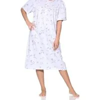 Normann Nachthemd Normann Damen Nachthemd kurzarm – Romantisches Floral-Design