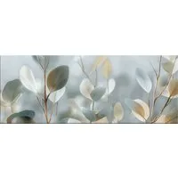 artissimo Glasbild Bild aus Glas 80x30 cm / Wandbild Querformat / Wanddeko modern, Natur: Eukalyptus Pastell