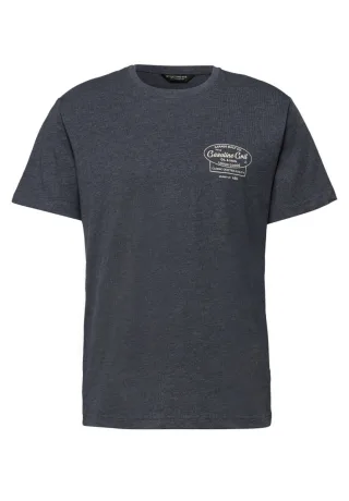 Street One - T-Shirt mit Rundhals und Chestprint blau - Gr. - M