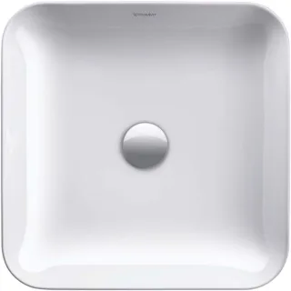 Duravit Cape Cod Aufsatz-Waschtisch 2340430000 43x43cm, ohne Hahnloch, Überlauf, Hahnlochbank, Weiß