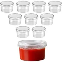mikken Frischhaltedose Frischhaltebox 240 ml Gefrierdose Kunststoffdose Plastikdose, (Spar-Set, 10-tlg., Vorratsset), Heiß- & Kaltabfüllung, luftdicht, auslaufsicher