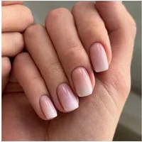 LuxusKollektion Kunstfingernägel 24 Stück Gradient Nägel Aufkleben Kurz Beige Eckig Glossy Kunstnägel