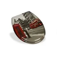 Stabilo Sanitär WC-Sitz WC-Sitz "London" Toilettensitz Klositz (Komplett-Set, mit Edelstahl-Befestigungsschrauben), Absenkautomatik (Softclose)