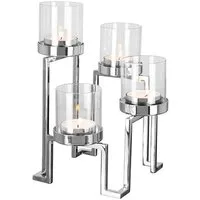 Fink Kerzenhalter GRANT, Weihnachtsdeko (1 St), aus Edelstahl und Glas, 4-flammig, Adventsleuchter