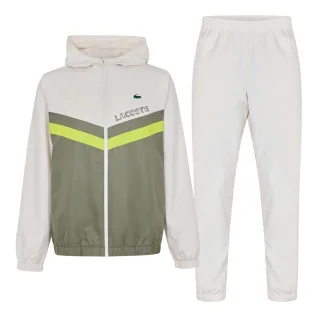 Lacoste - Trainingsanzug für Herren, Taft (Weiß/Khakigrün)