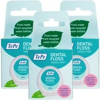 TePe Zahnseide 3er Set Tepe Dental Floss, 3x40m, (3er Set Tepe Dental Floss, nachhaltige Zahnseide, 3x40m, 3-St)