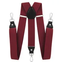 axy Hosenträger Herren Y-Form 3,5 cm breit, elastisch, mit 3 robusten Karabinern verstellbar 120cm Lang für Anzug Jeans Chinos Rockabilly Suspenders