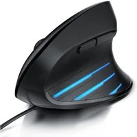 CSL 6400 DPI, 6 Tasten, für Rechtshänder, Vertikalmaus PC & Mac kompatibel ergonomische Maus (kabelgebunden, optische vertikale Mouse, Vorbeugung von Mausarm / Tennisarm (RSI)