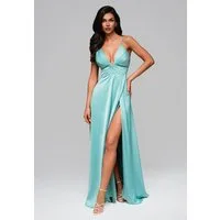 OMBRE Abendkleid Elegantes Maxikleid mit Beinschlitz