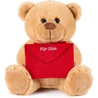 BRUBAKER Kuscheltier Teddybär mit Umschlag (1-St), Teddy Bär mit Brief, Plüschtier mit Liebesbotschaft Briefumschlag