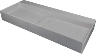 Neuesbad Serie 660 Waschbecken 800x400mm, Grau Metallic, mit ROSETTE NB1DECQBSU8S1
