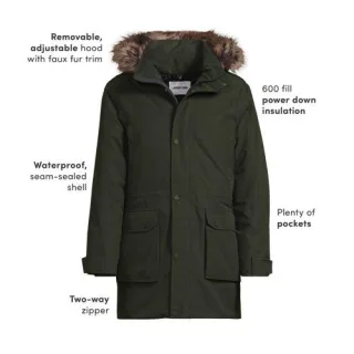 EXPEDITIONS Daunenparka, Herren,  Grün, Polyester, by Lands' End