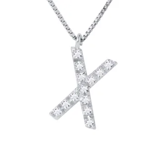 DIADEMA - Halskette mit Diamanten - X - Weißgold