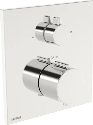 Hansa FM-Set f. zwei Abgänge HANSAEASYTHERM, 8114 Rosette eckig verchromt, 81149262 81149262