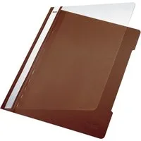 LEITZ Hefter 4191 Schnellhefter - A4, langes Beschriftungsfeld, PP-Folie, braun