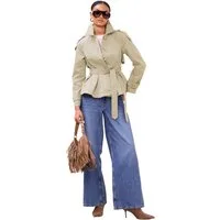 LIPSY Trenchcoat Lipsy plissierter Trenchcoat mit Schößchensaum (1-tlg)
