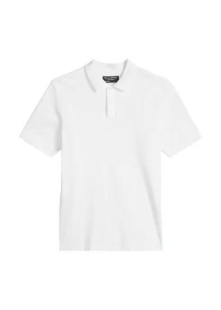Marc OPolo Casual - Polo, short sleeve, rib details white - Gr. - L