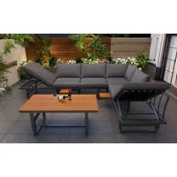 Flieks Gartenlounge-Set, (3-tlg), Multi-kombinierbar Gartenmöbel mit 3-Sitzer Sofas*2 + Tisch*1