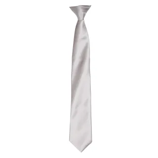 Premier Colours Herren Satin Clip Krawatte (Silber Grau)