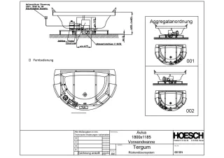 Hoesch Whirlwanne Aviva Vorwand 1800x1185 mit System Tergum Whirl Weiss/Chrom/Motor rechts 6618N.010305001