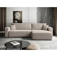 Lookway Ecksofa PRESTIGE L-Form Couch, Cord-Stoff, mit Bettfunktion und Bettkasten, Seite universal, 247/277x143x83 cm