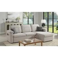 HOMAVO Ecksofa L-Ecksofa, Breite: 203 cm, Abnehmbares und waschbaresSitzkissen, Handyhalterung, Getrankehalter