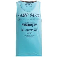 CAMP DAVID Tanktop mit Ausbrenner-Effekten und Prints, Used-Vintage-Look