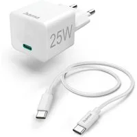 Hama Schnellladegerät m. Ladekabel USB C Mini Ladegerät PD 25W 1,5m Weiß Smartphone-Ladegerät