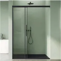 Mai & Mai Dusch-Drehtür Glasdusche Schiebetür Nischendusche 8mm ESG Nano 3-teilig Teramo70K, 80x195 cm, Sicherheitsglas, Soft-Close-System,Synchronmechanismus,platzsparend für Nischenduschen