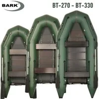 BARK Boote Schlauchboot für Motor BARK BT (2.7m - 3.3m) für 2-4 Personen, (mit 2 Paddeln und Zubehör), Komplettset mit Tragetasche, Fußpumpe und Reparaturkit