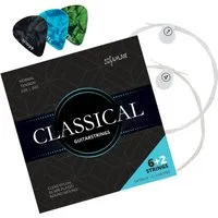 Shaman Saiten Gitarrensaiten für Konzertgitarre, (6+2 Saiten-Set, 11-tlg), Kompletter Satz plus 2 Ersatz-Saiten (E1 und D4)
