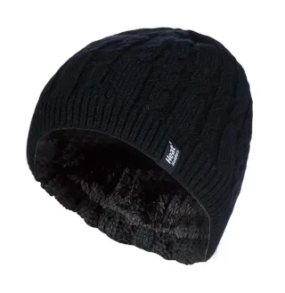 Damen gerippt Kabel stricken Fleece gefüttert Thermal gestrickt Beanie Hut