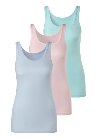 petite fleur Achselhemd 3er-Pack, aus reiner Baumwolle, Tanktop, Unterziehshirt