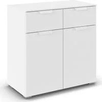 rauch Kombikommode Sideboard Schubladenkommode COSTA mit farblich passenden Metallgriffen (in 2 Griff-Farben, Breite 80 cm), mit 2 Schubladen und 1 verstellbaren Einlegeboden MADE IN GERMANY