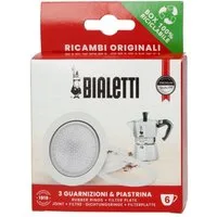 BIALETTI Dichtungsring Ersatzteilset für 6 Tassen, 4-teilig (1 Set) (4-St), 1 Filterplatte und 3 Dichtungsringe