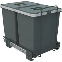 SO-TECH® Mülleimer Abfallsammler Ecofil 18+18L mit Deckel, voll ausziebar für Korpusbreite ab 40 cm