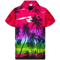 King Kameha Hawaiihemd "Beach" Funky Hawaii-Hemd Herren Kurzarm Front-Tasche Stylish