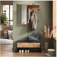 Vicco Garderoben-Set Selena, Anthrazit/Artisan, 90 x 40 cm 4 Teile, (4-St)