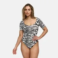 cfab (creamy fabrics) Shaping-Body T-Shirt Bodysuit Sculpting Shapewear mit Slip-Zebra-M (1-tlg)